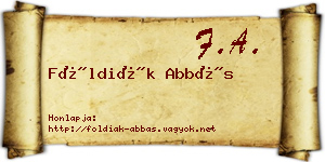 Földiák Abbás névjegykártya